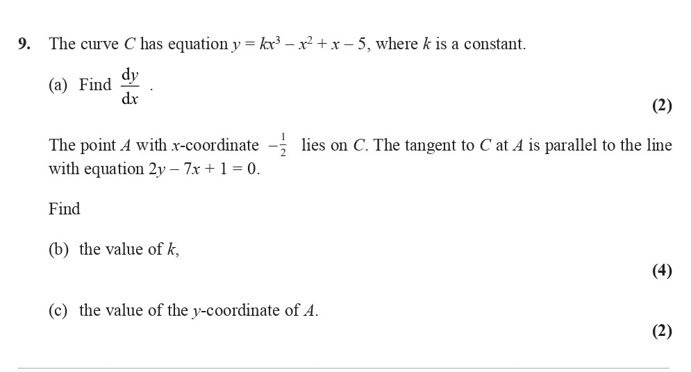 The-curve-C-has-equation-$y-=-kx^3---x^2-+-x---5$,-where-$k$-is-a-constant-Edexcel-A-Level Maths Pure-Question 11-2008-Paper 1.png